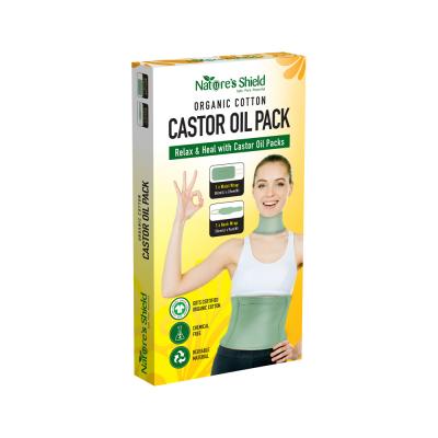 Nature's Shield Organic Cotton Castor Oil Pack Waist Wrap (50cm x 22cm) + Neck Wrap (53cm x 9cm)